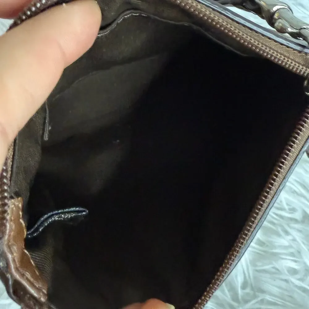 COACH y2k Brown Signature Canvas Wristlet